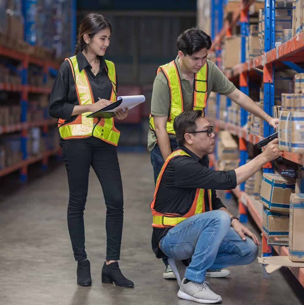 warehouse worker working in warehouse storage