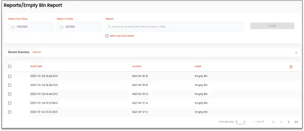 ViewDECK Inventory Visualization 4 Inventory location search