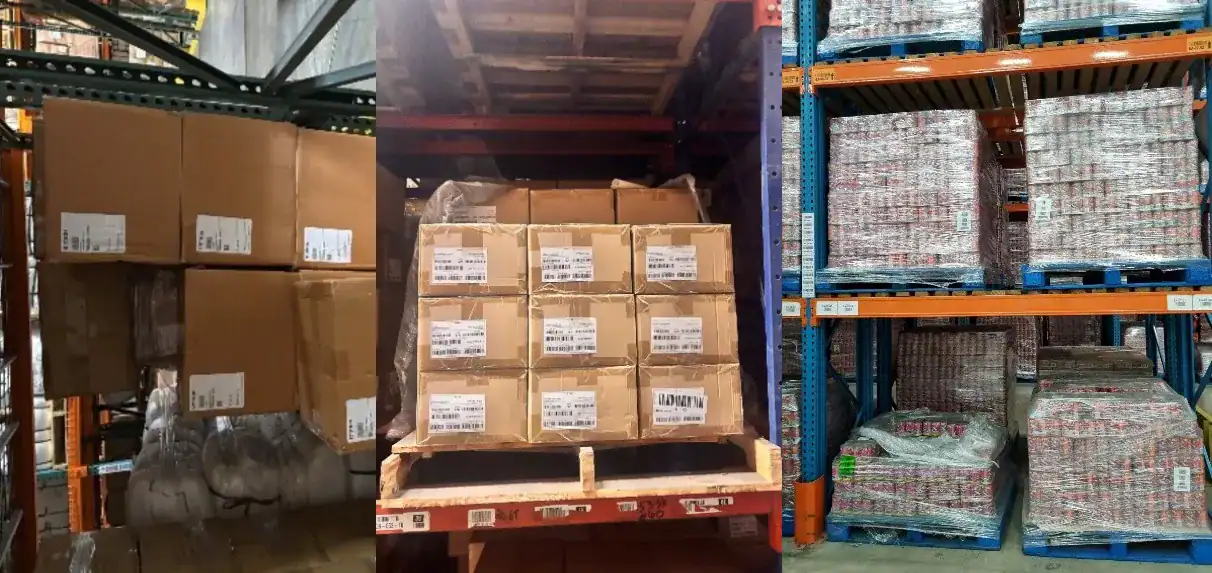 Figure 2 Examples of partial pallets in racking